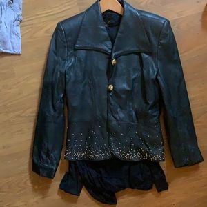 LA BRILLIANTE MEDIUM GENUINE LEATHER UNIQUE GLITTER VINTAGE WOMENS JACKET